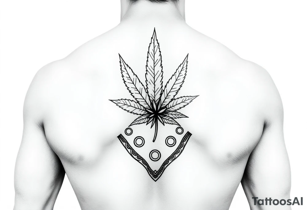Weed money sign bandana tattoo idea