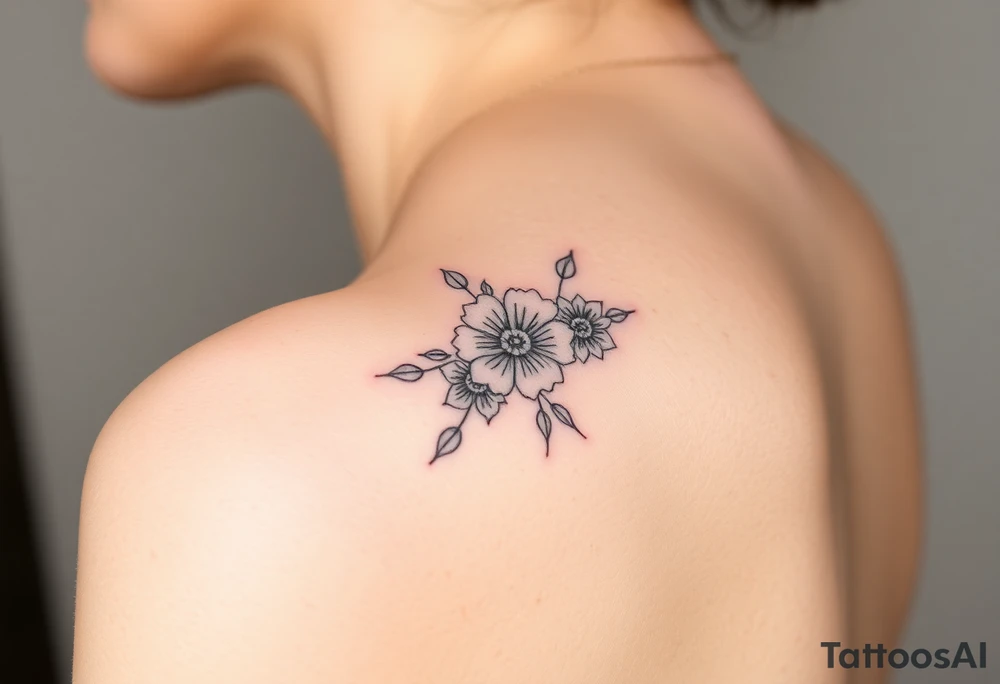 January December July birthday flower infinity flower tattoo idea