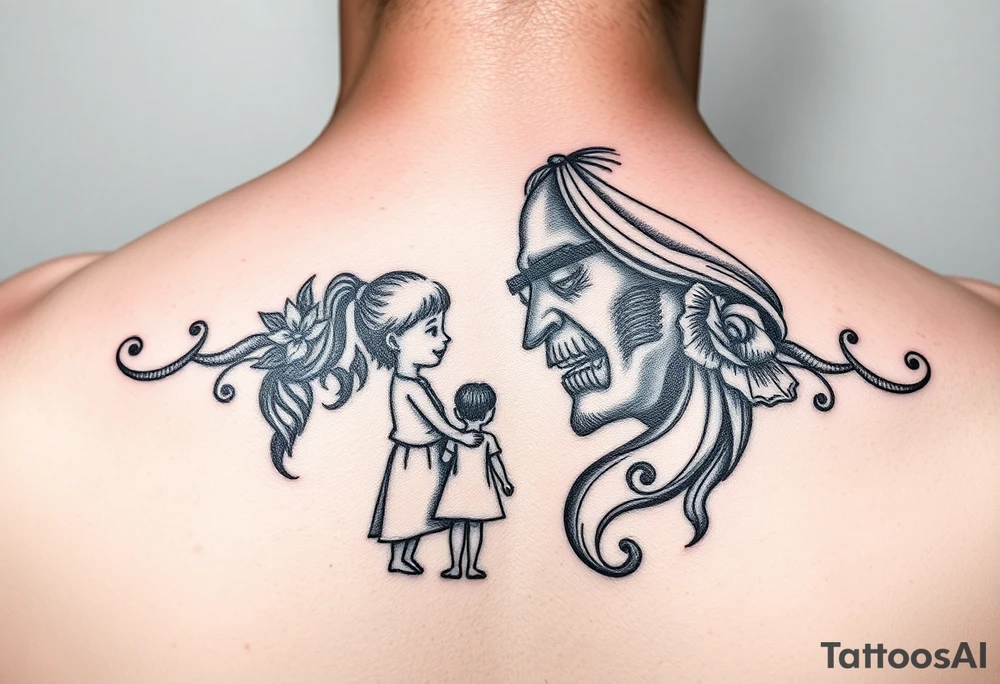 Father and daughter tattoos
That creates a picture when held together tattoo idea