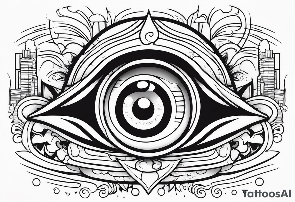 Urban third eye tattoo idea