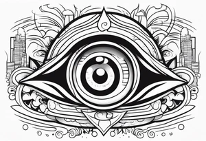 Urban third eye tattoo idea