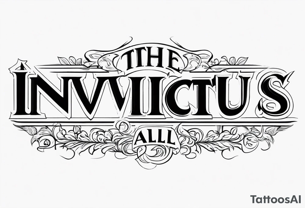 The word INVICTUS in all caps. tattoo idea