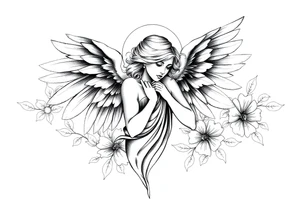 Angel in heaven memorial tattoo tattoo idea