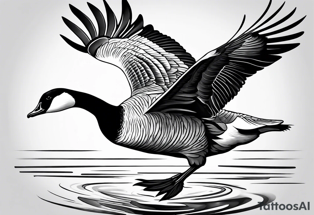 flying canadian goose tattoo idea
