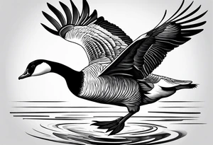 flying canadian goose tattoo idea