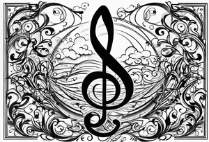 bass clef tattoo idea