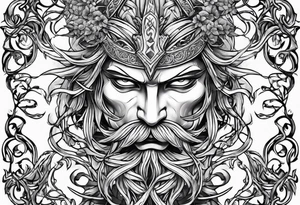 leafy vines with sword tattoo idea