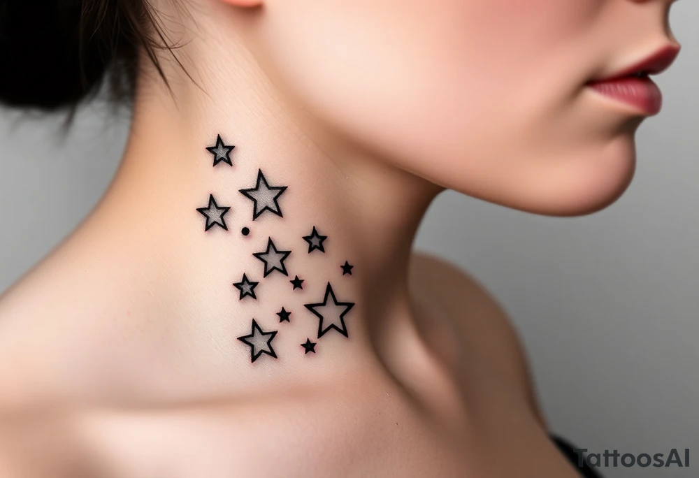 Stars wrapping collarbone tattoo idea