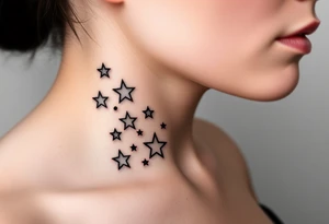 Stars wrapping collarbone tattoo idea