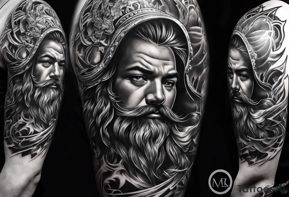 Father son half sleeve tattoo idea
