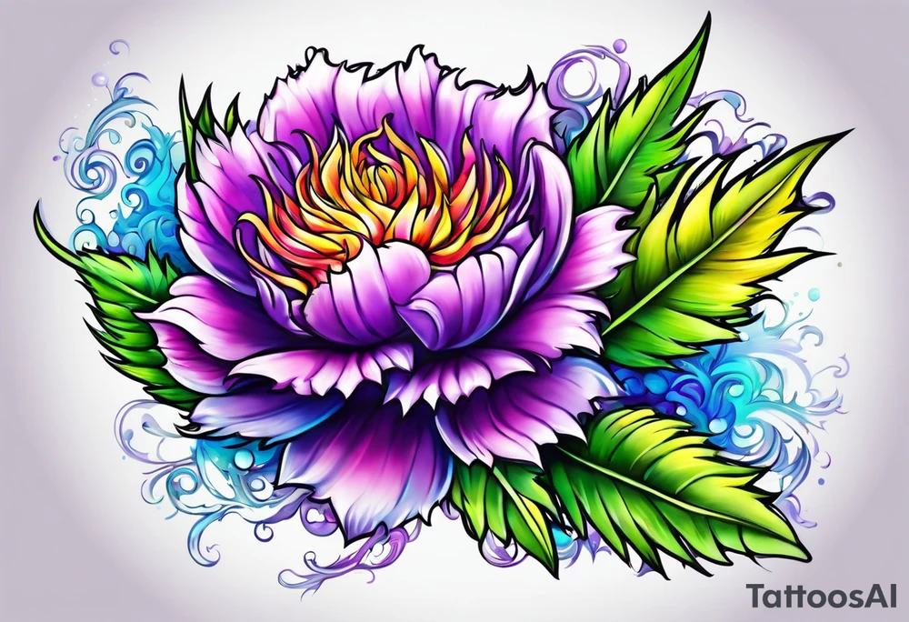 Lisa Frank thistle tattoo idea