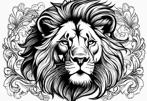 Small male lion with inspirational quote tattoo idea