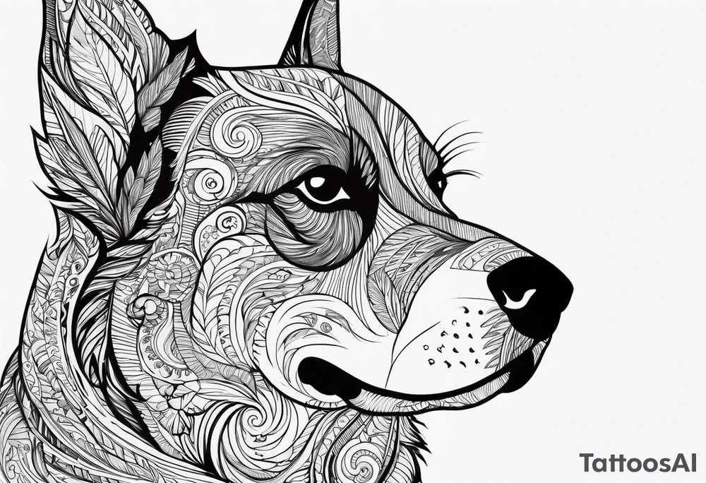 a beautiful dog tattoo idea