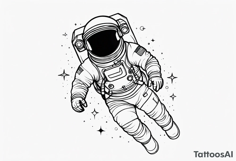 astronaut in space tattoo idea