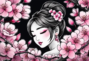 "Life Goes On" Pink cherry blossoms, lord of color tattoo idea