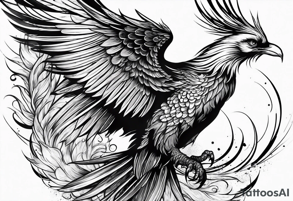 Phoenix bird flying sideways

, tattoo idea