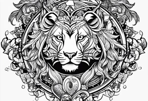 Leo and sagittarius zodiac symbols tattoo idea