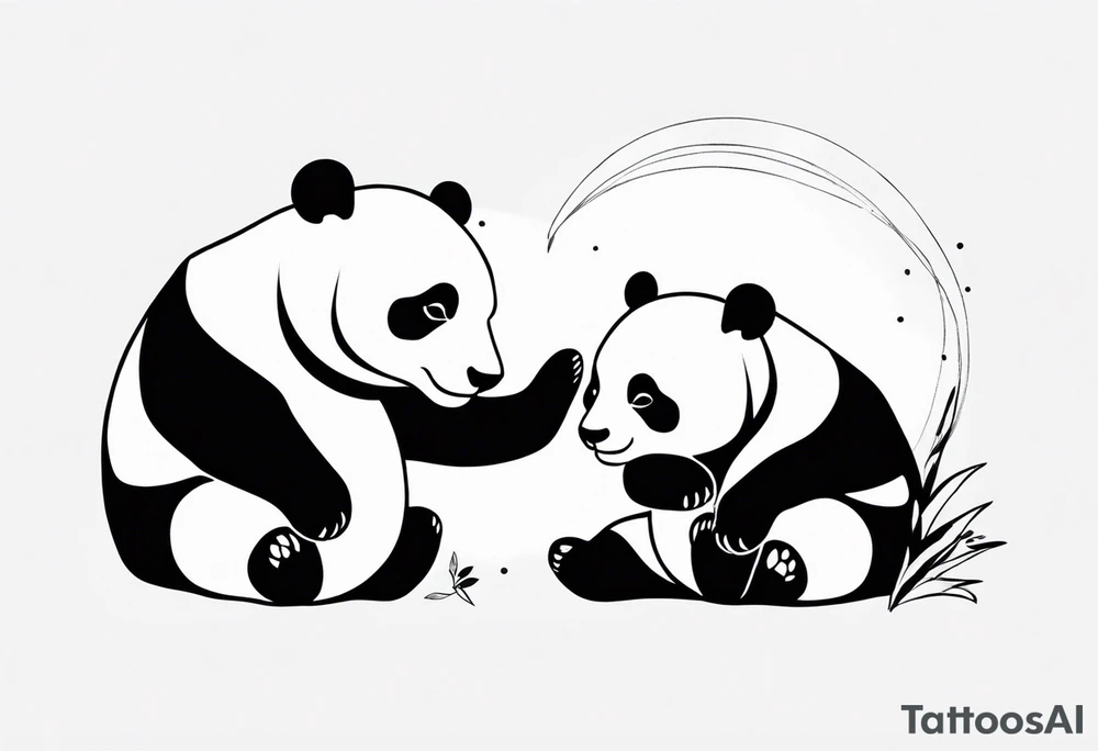 Two Pandas in Love tattoo idea