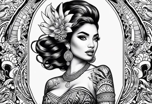mermaid aztec full body tattoo idea