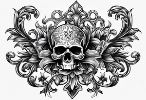 Fleur de lis with skulls tattoo idea