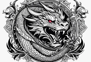 roaring dragons tattoo idea