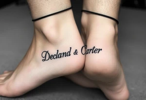 My sons names- Declan and Carter around my ankle tattoo idea