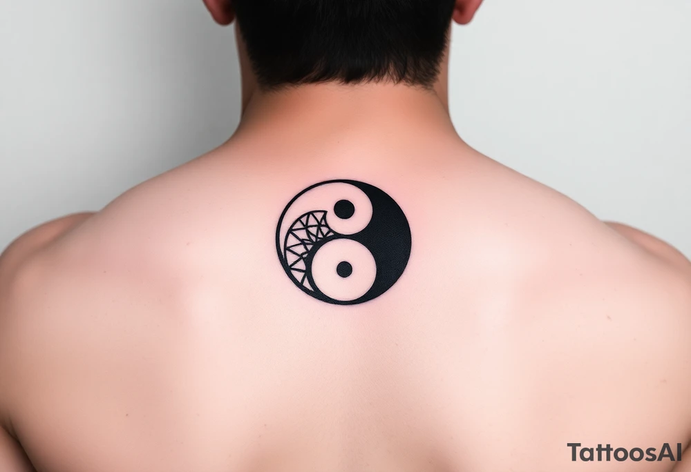 GEOMETRIC YIN YANG WITH NEGATIVE SPACE tattoo idea