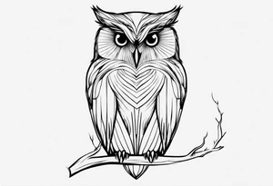 Owl with on line tattoo idea