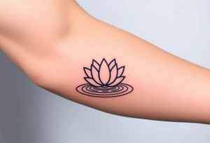serene lotus flower emerging from sacred waters with ripples tattoo idea