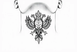 russian christian orthodox military neck design front facing tattoo idea