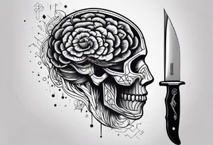 Knife going through brain tattoo idea