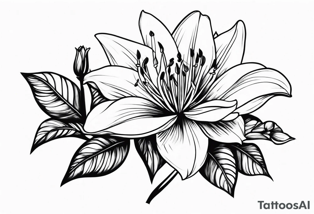 Lily rose with rose bud honey bee arm cuff tattoo idea