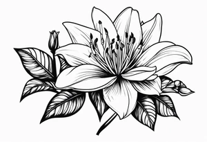 Lily rose with rose bud honey bee arm cuff tattoo idea