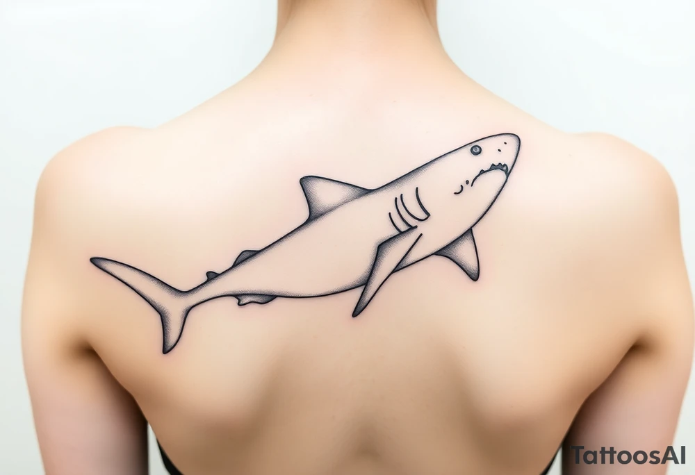 one lemon shark and one whale shark swimming upwards towards the neck in a line one behind the other tattoo idea