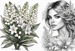 water hemlock and lily of the valley tattoo idea