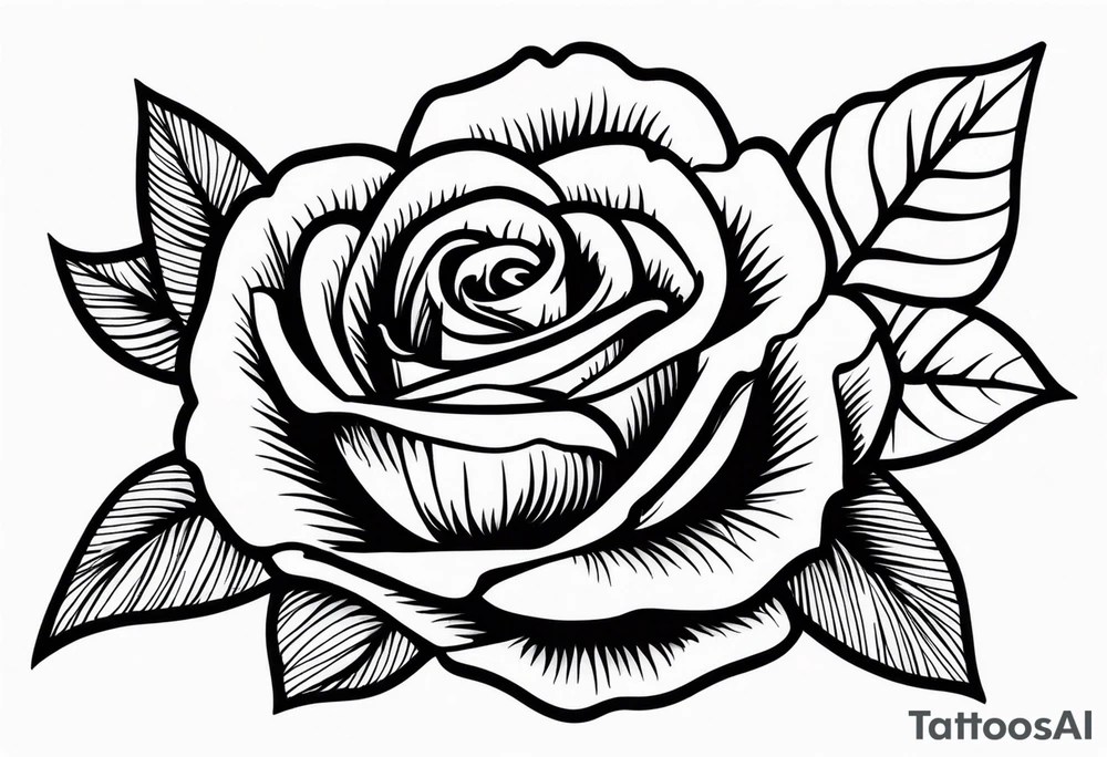 American traditional rose tattoo idea