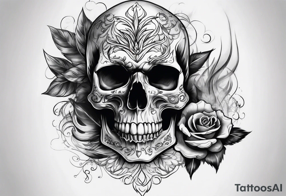 Skull with smoke tattoo idea