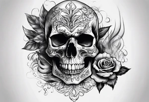 Skull with smoke tattoo idea