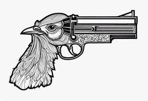 rooster shooting a gun tattoo idea