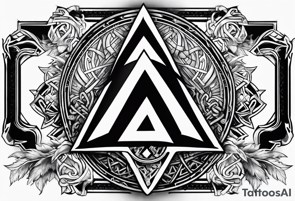 Valhalla valknut sword axe shield tattoo idea