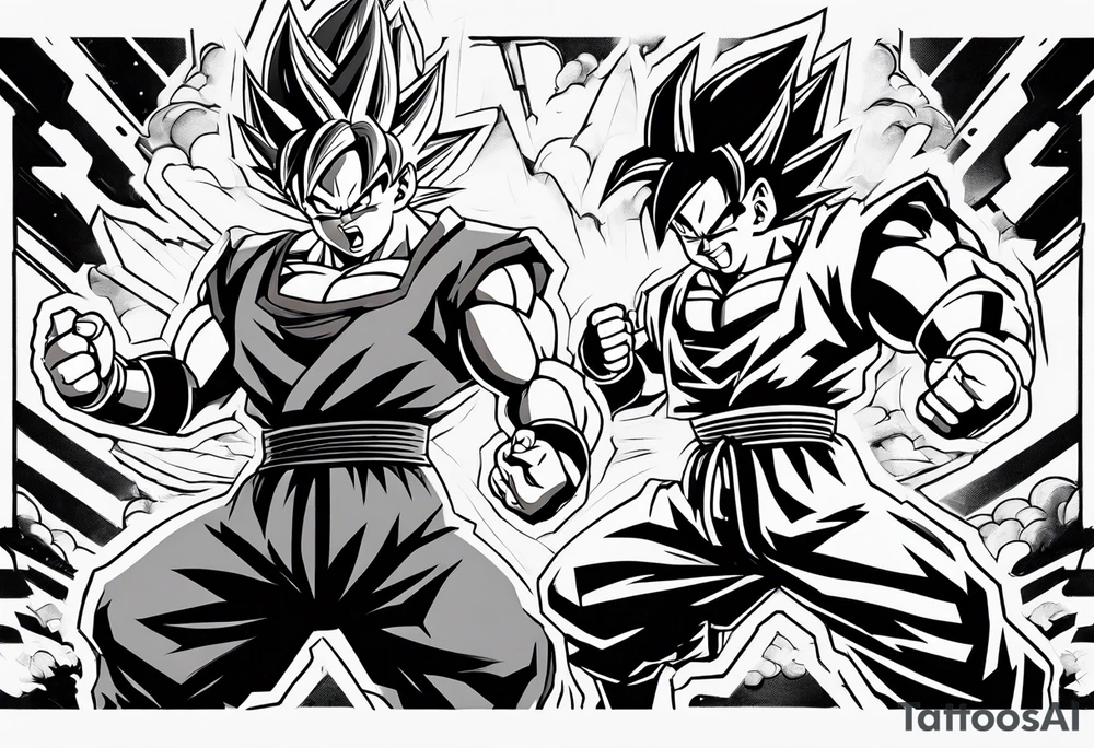 Goku and vegeta fighting to the death tattoo idea