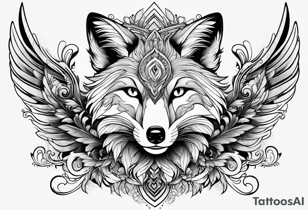 Fox with wings tattoo idea