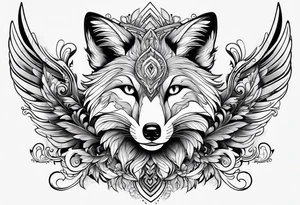 Fox with wings tattoo idea