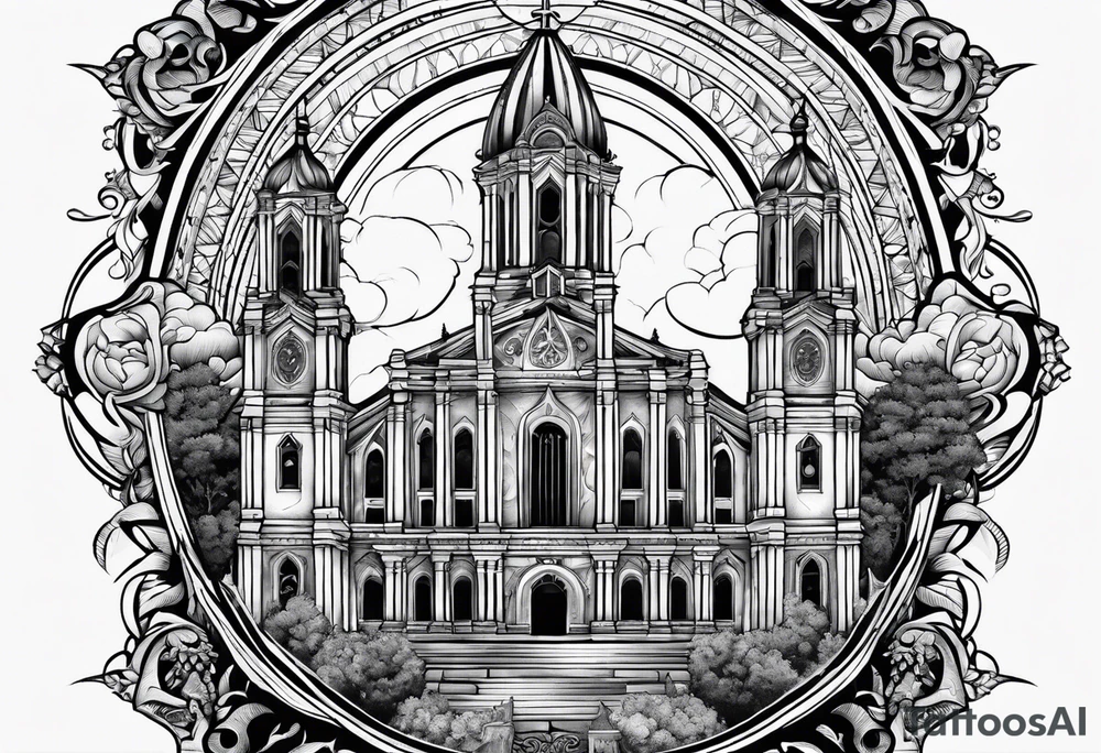 cathedral on fire tattoo idea