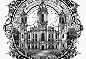 cathedral on fire tattoo idea