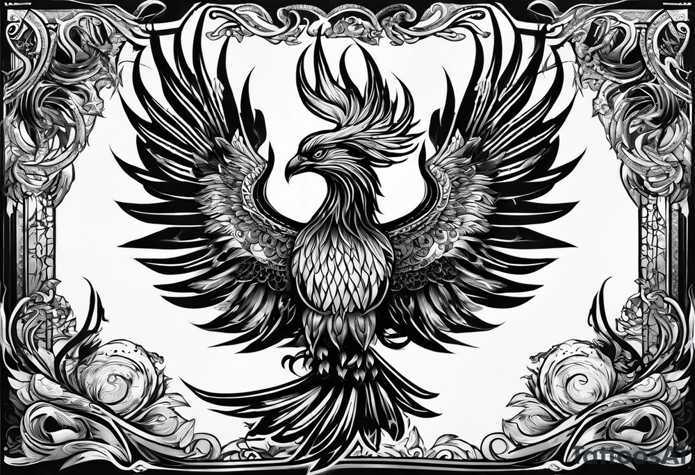 masculine phoenix with the words rise up in spite of the ach tattoo idea masculine phoenix with the words rise up in spite of the ach tattoo idea
