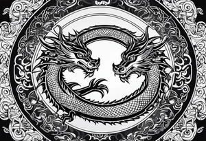 vietnamese patterns, black and white, full back, include a dragon tattoo idea