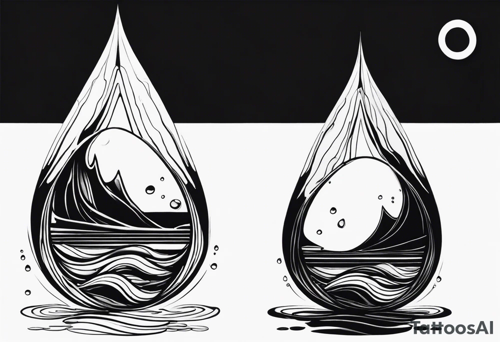 water drop falling into ocean tattoo idea