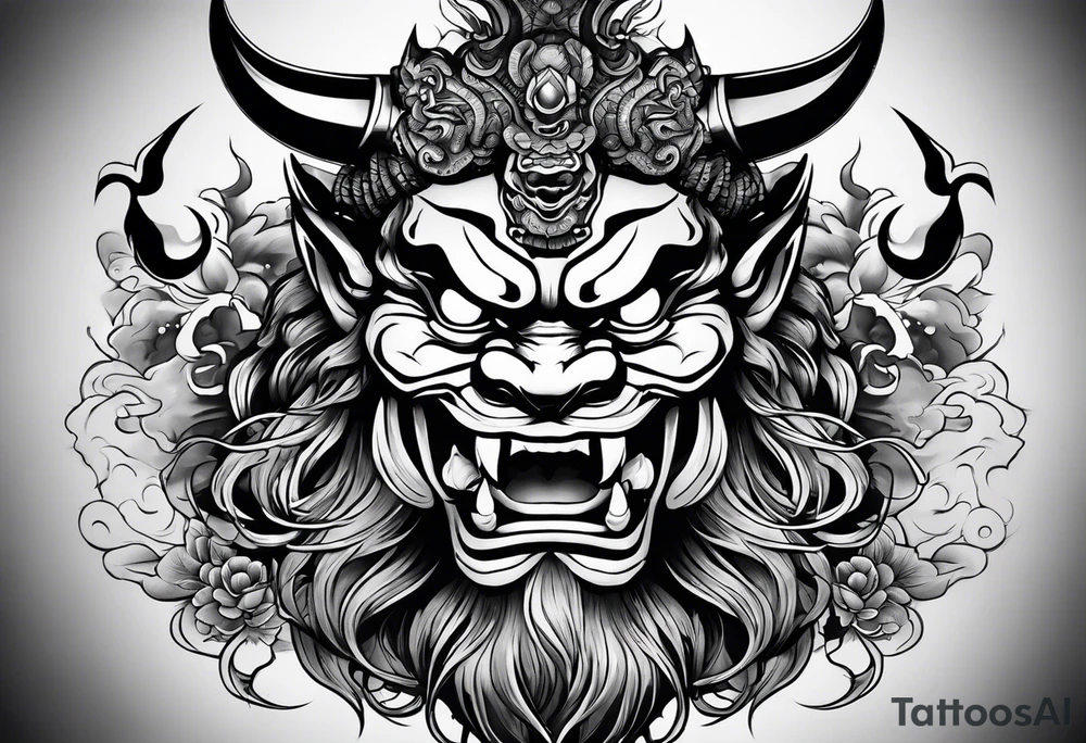 Japanese oni sleve tattoo idea