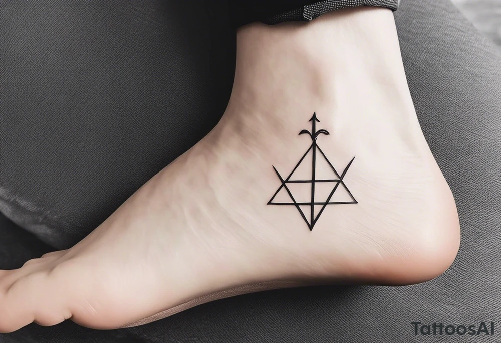small symbol for male twins on ankles tattoo idea